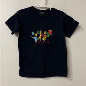 Kids Black Graphic Tee with Hakuna Matata Design